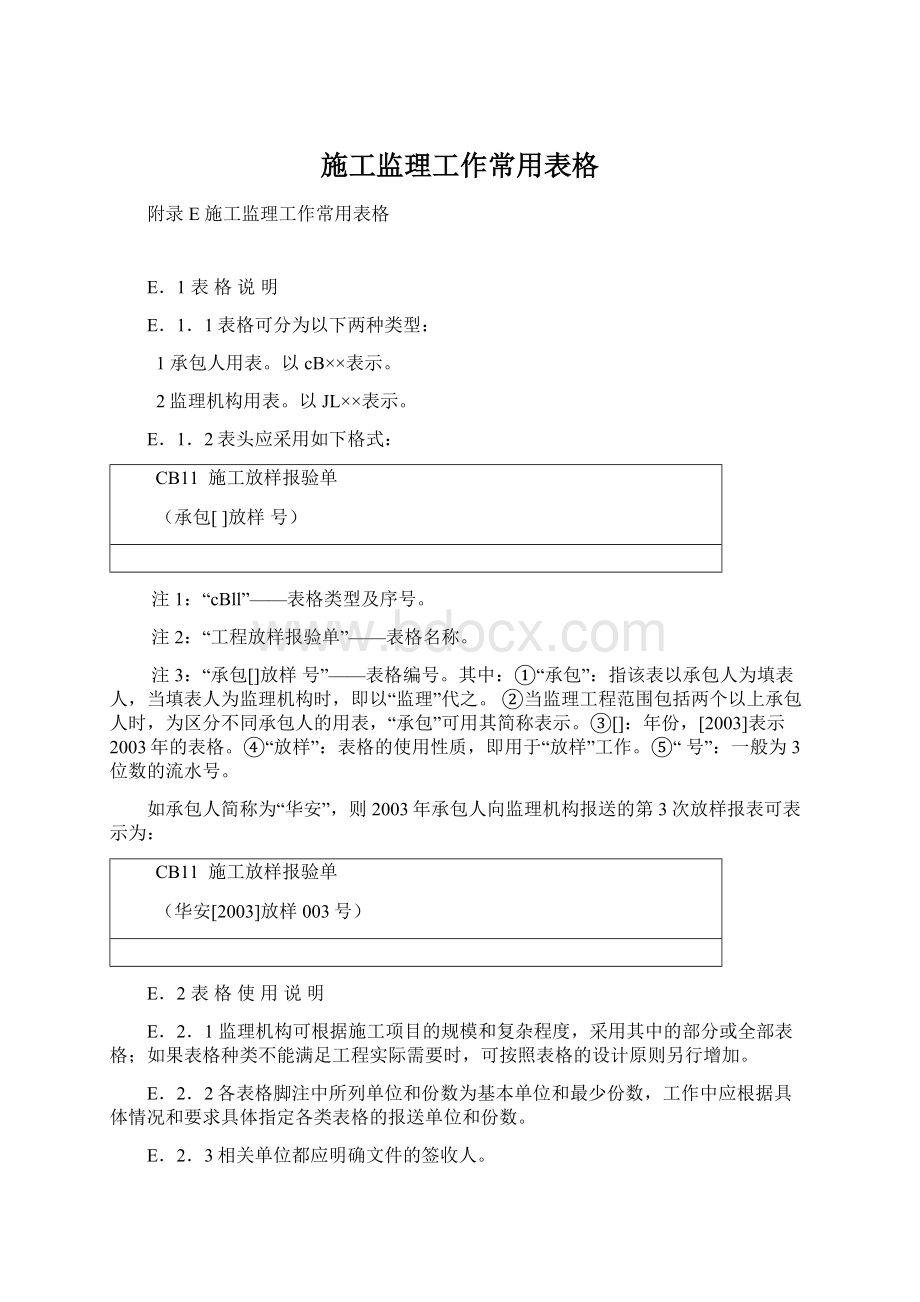 施工监理工作常用表格Word格式.docx_第1页