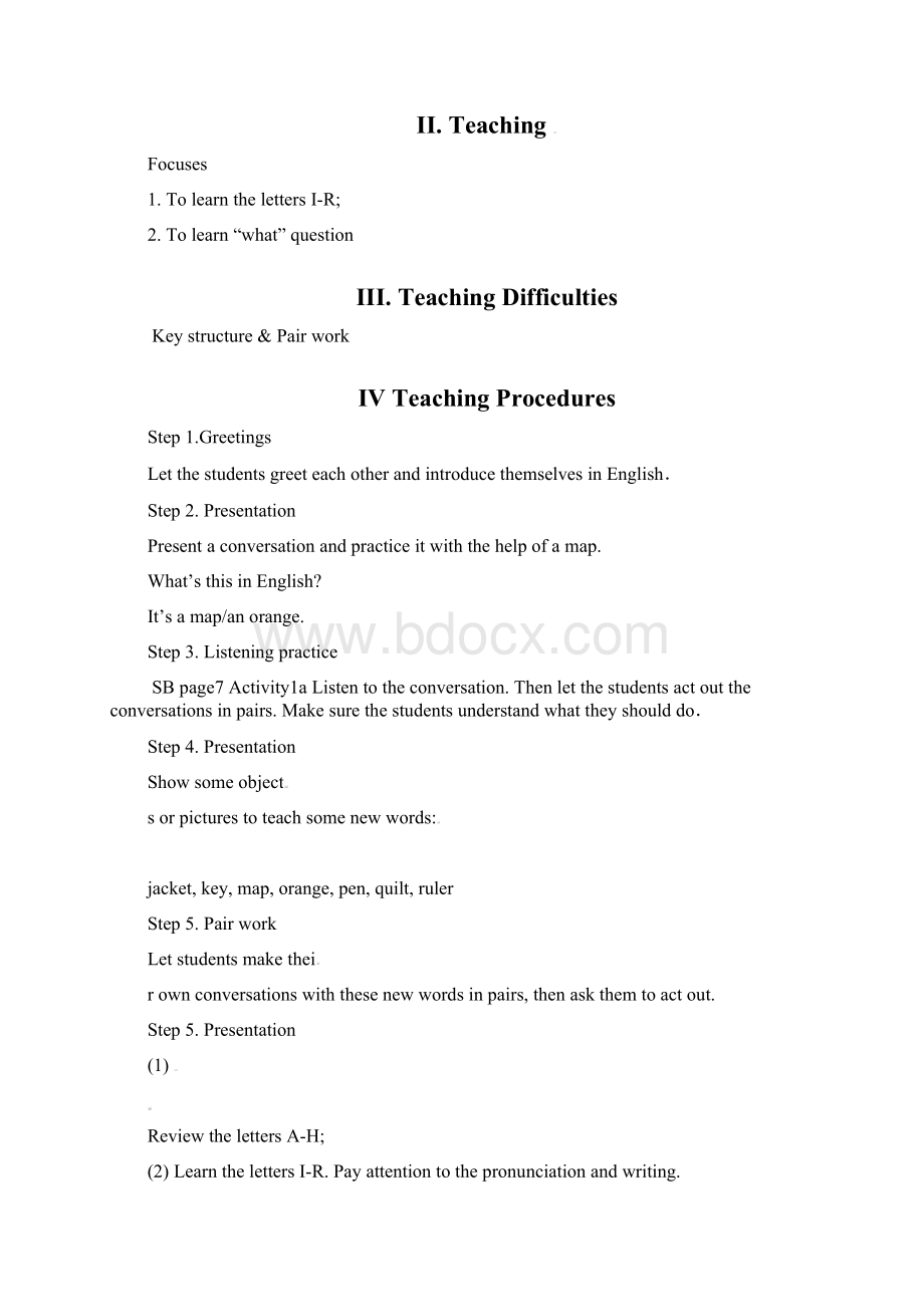 人教新目标英语七年级上册Starter Unit 2 Whats this in English全单元优质课教案.docx_第3页