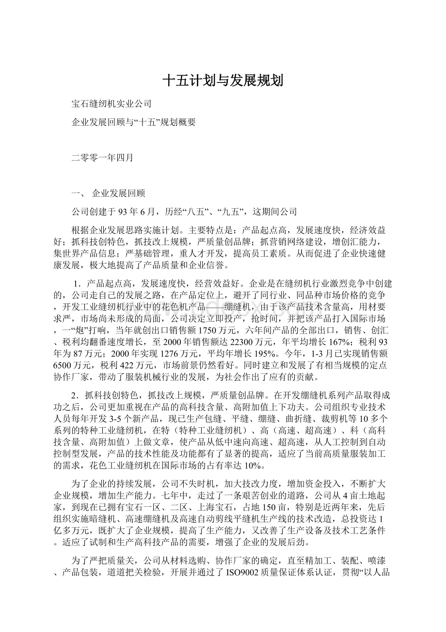 十五计划与发展规划文档格式.docx