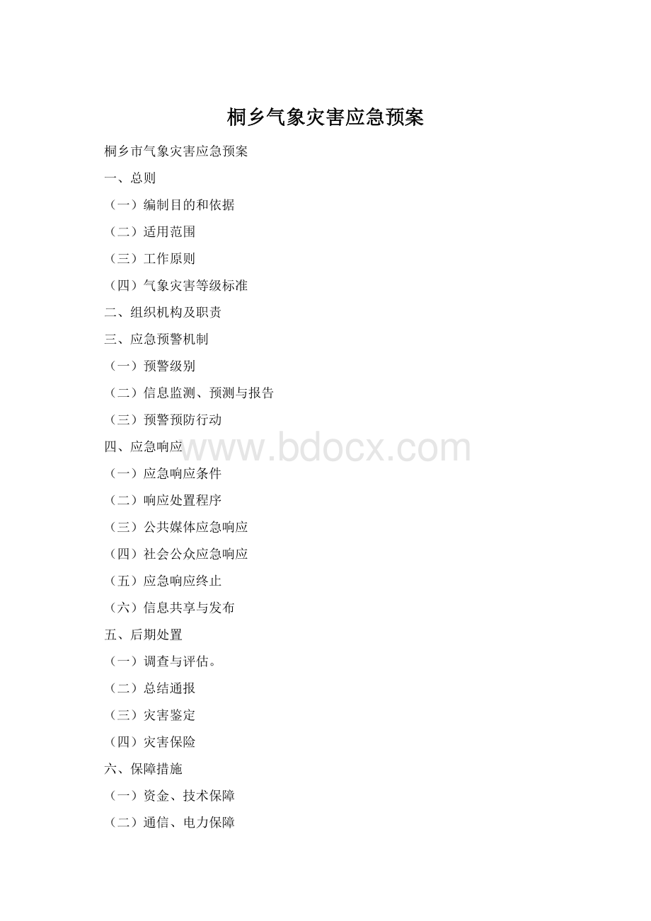 桐乡气象灾害应急预案.docx