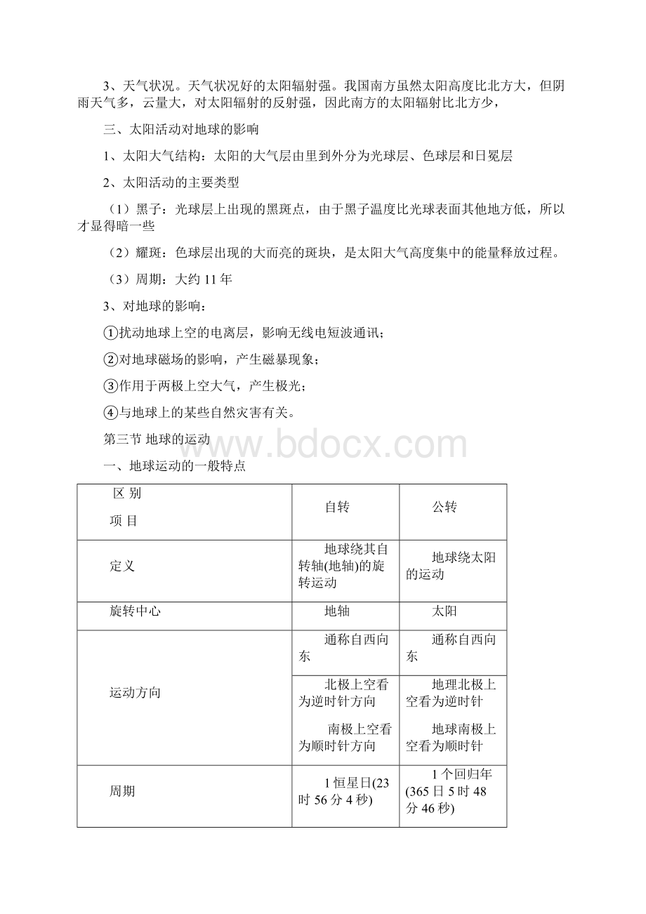 地理必修一知识总结 整理Word文档格式.docx_第3页