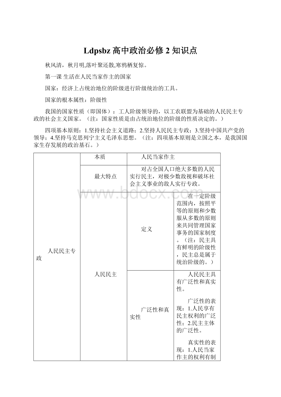 Ldpsbz高中政治必修2 知识点.docx_第1页