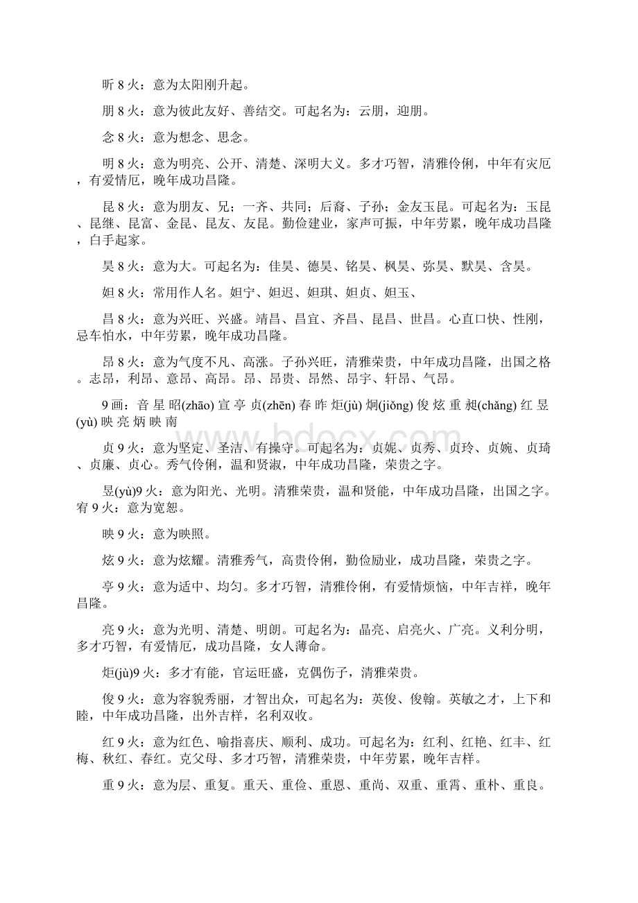 五行属火的汉字及名字举例大全.docx_第3页