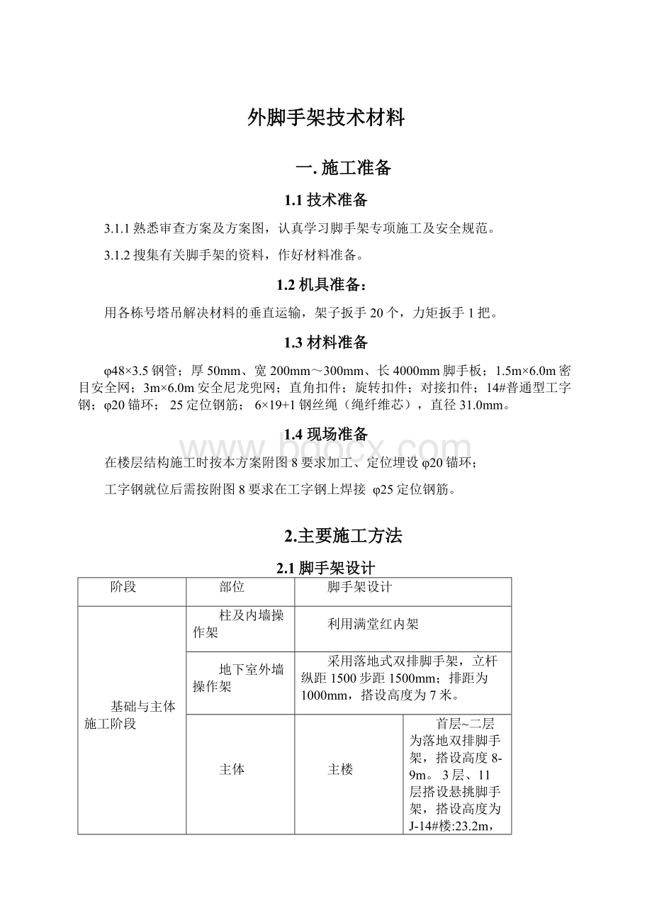 外脚手架技术材料.docx