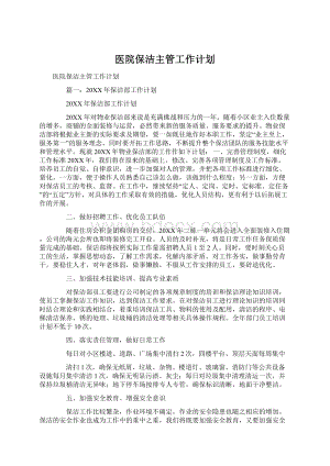 医院保洁主管工作计划文档格式.docx