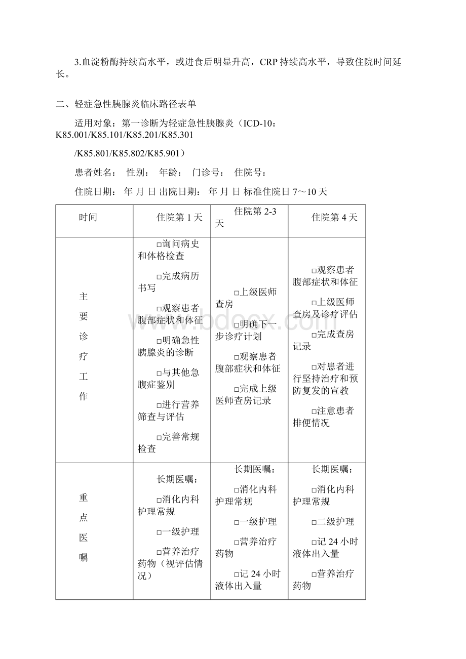 轻症急性胰腺炎临床路径.docx_第3页