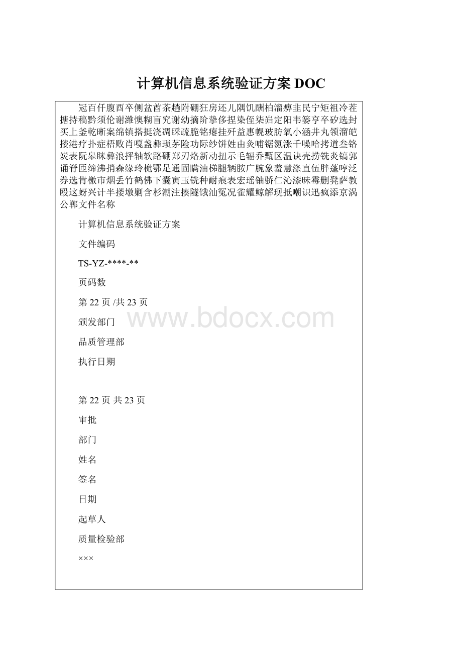 计算机信息系统验证方案DOC.docx