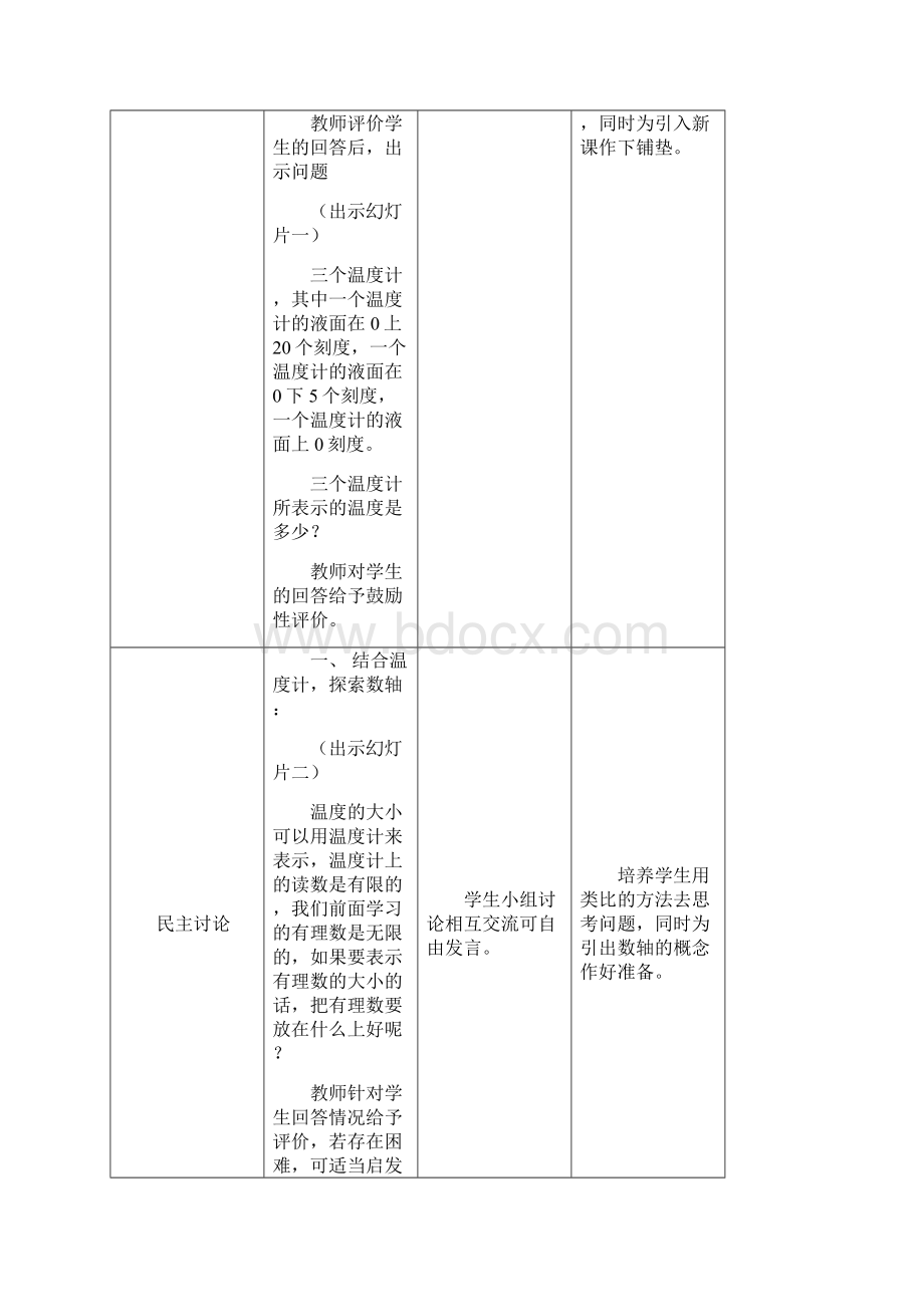 最新冀教版七年级数学上册《数轴1》教学设计精品教案Word格式文档下载.docx_第2页