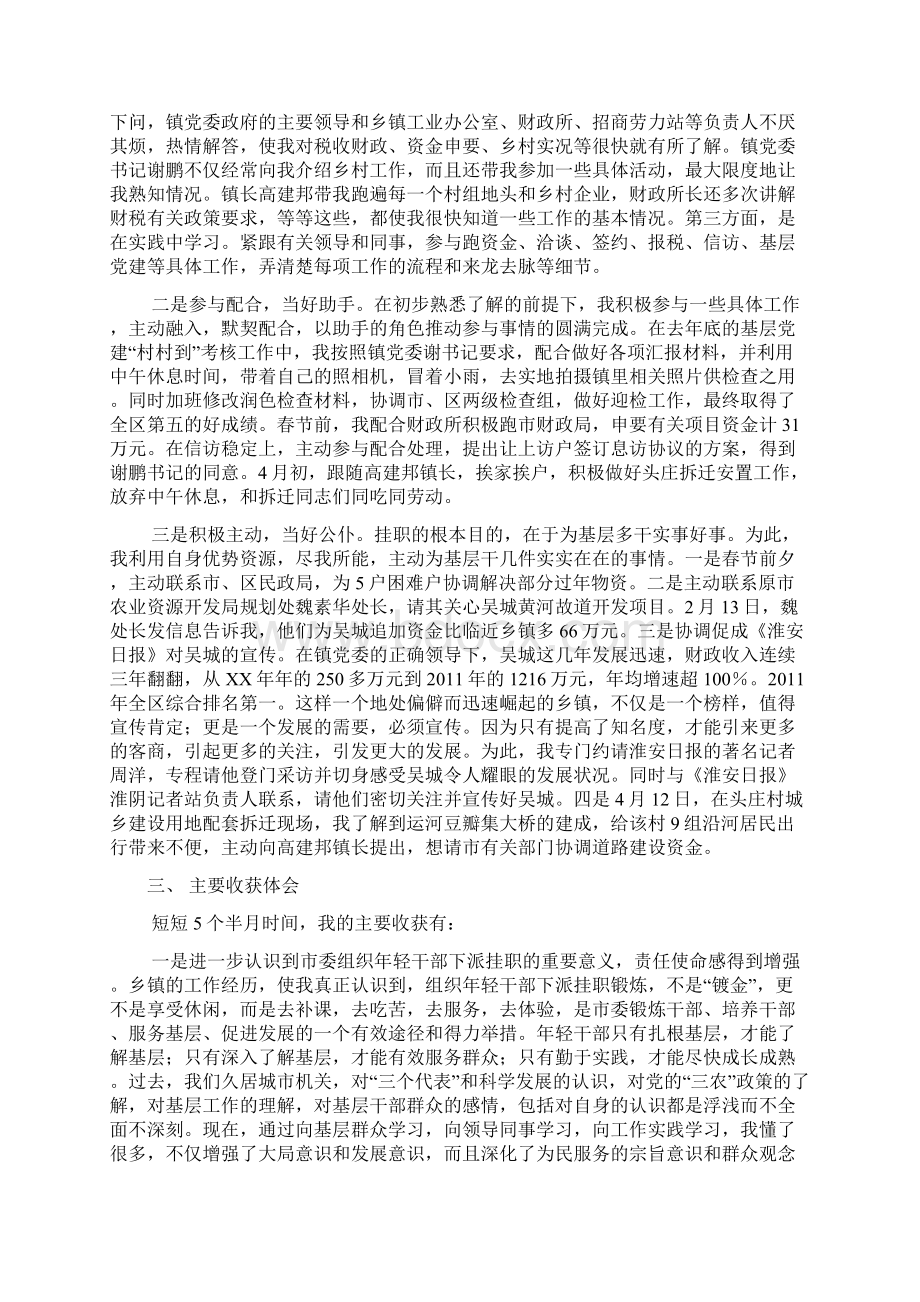 镇党委副书记挂职工作总结.docx_第2页