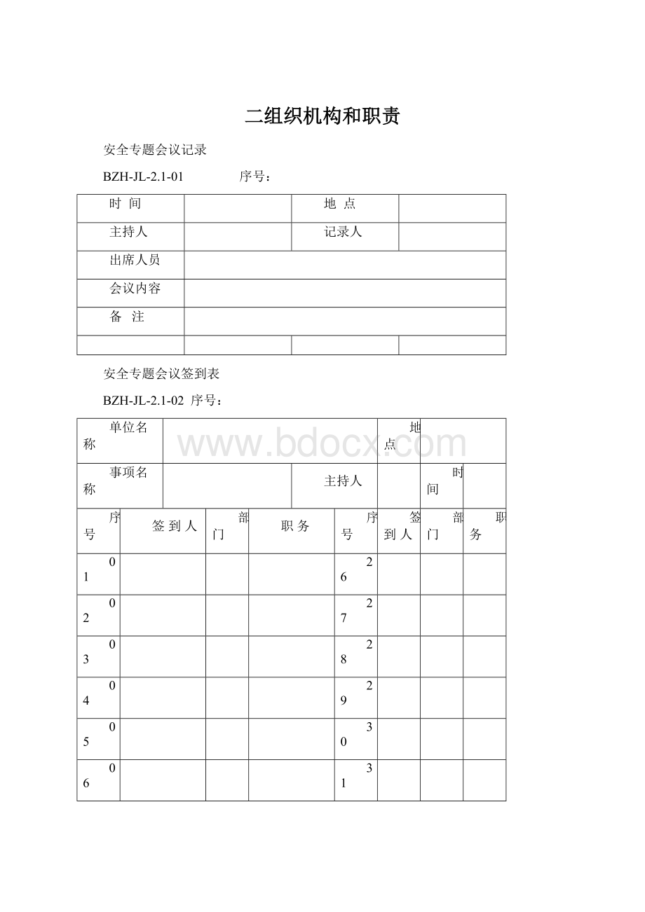 二组织机构和职责Word下载.docx