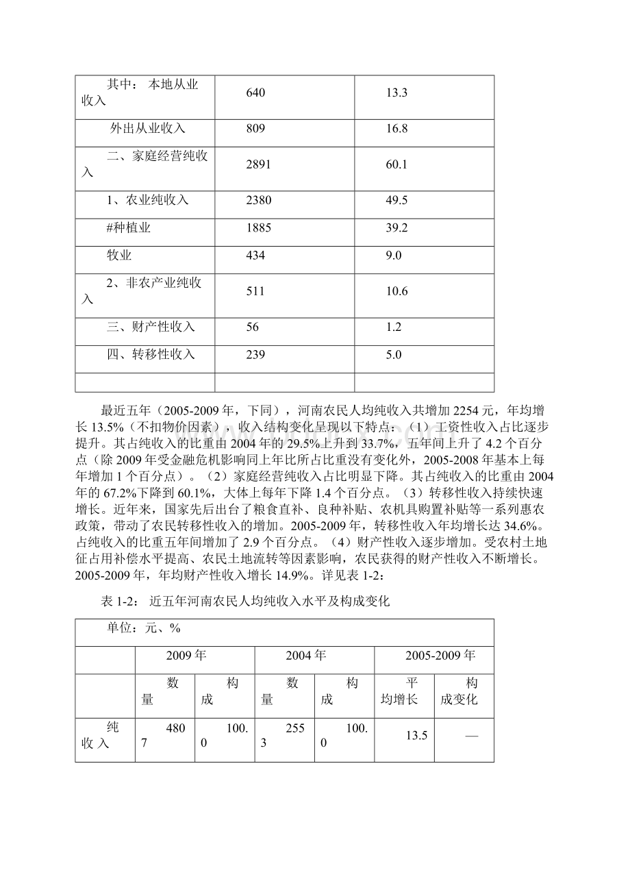 对十二五期间河南农民增收问题的数量分析Word下载.docx_第2页