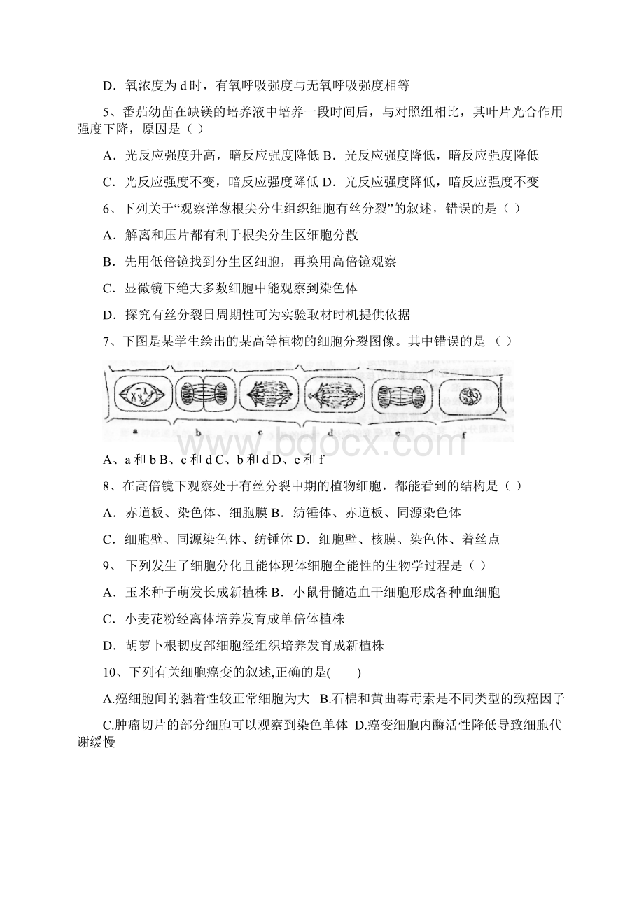 四川省雅安市学年高一生物下学期期末模拟试题Word文档下载推荐.docx_第2页