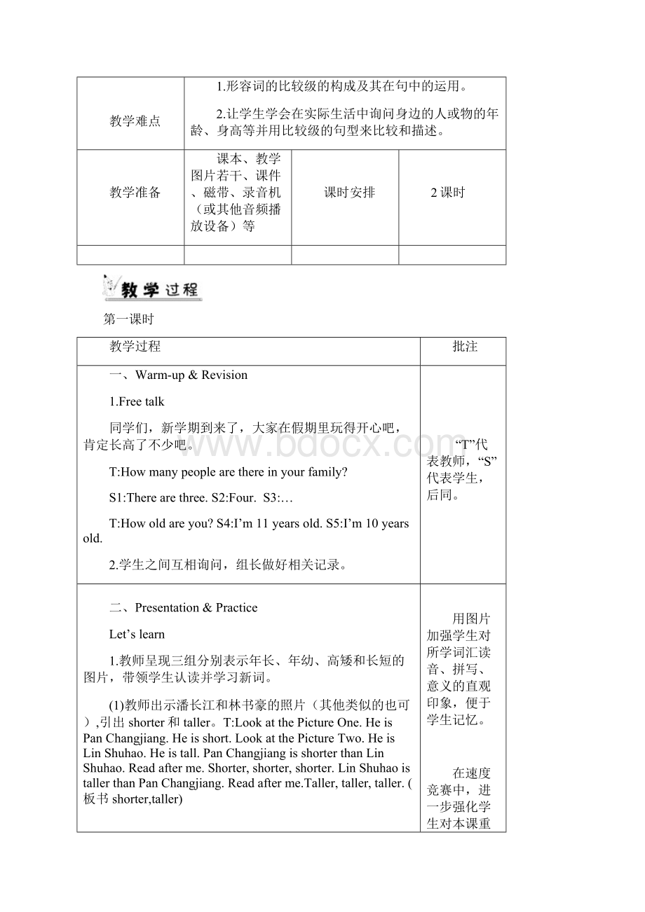 人教PEP六年级英语下册教案全册Word文档下载推荐.docx_第2页