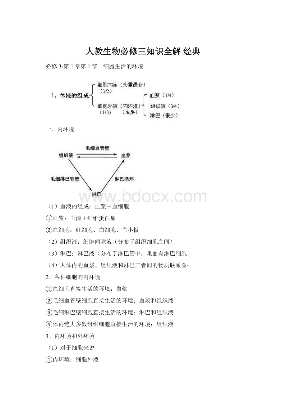 人教生物必修三知识全解 经典.docx