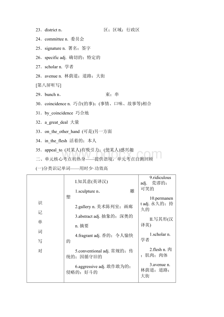 届一轮复习人教版选修六Unit 1Art单元学案30页word解析版.docx_第3页