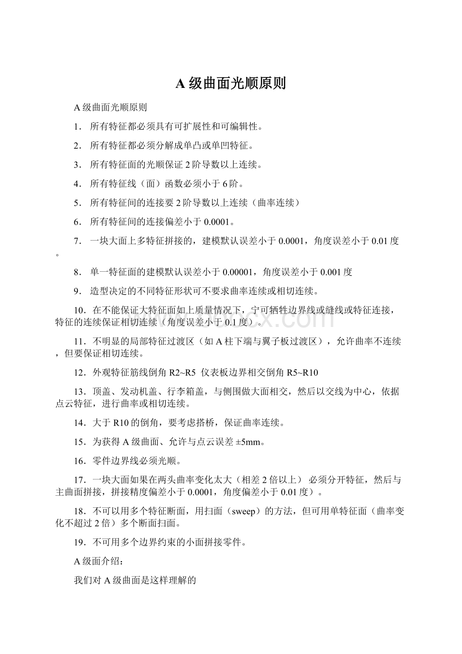 A级曲面光顺原则Word格式文档下载.docx_第1页