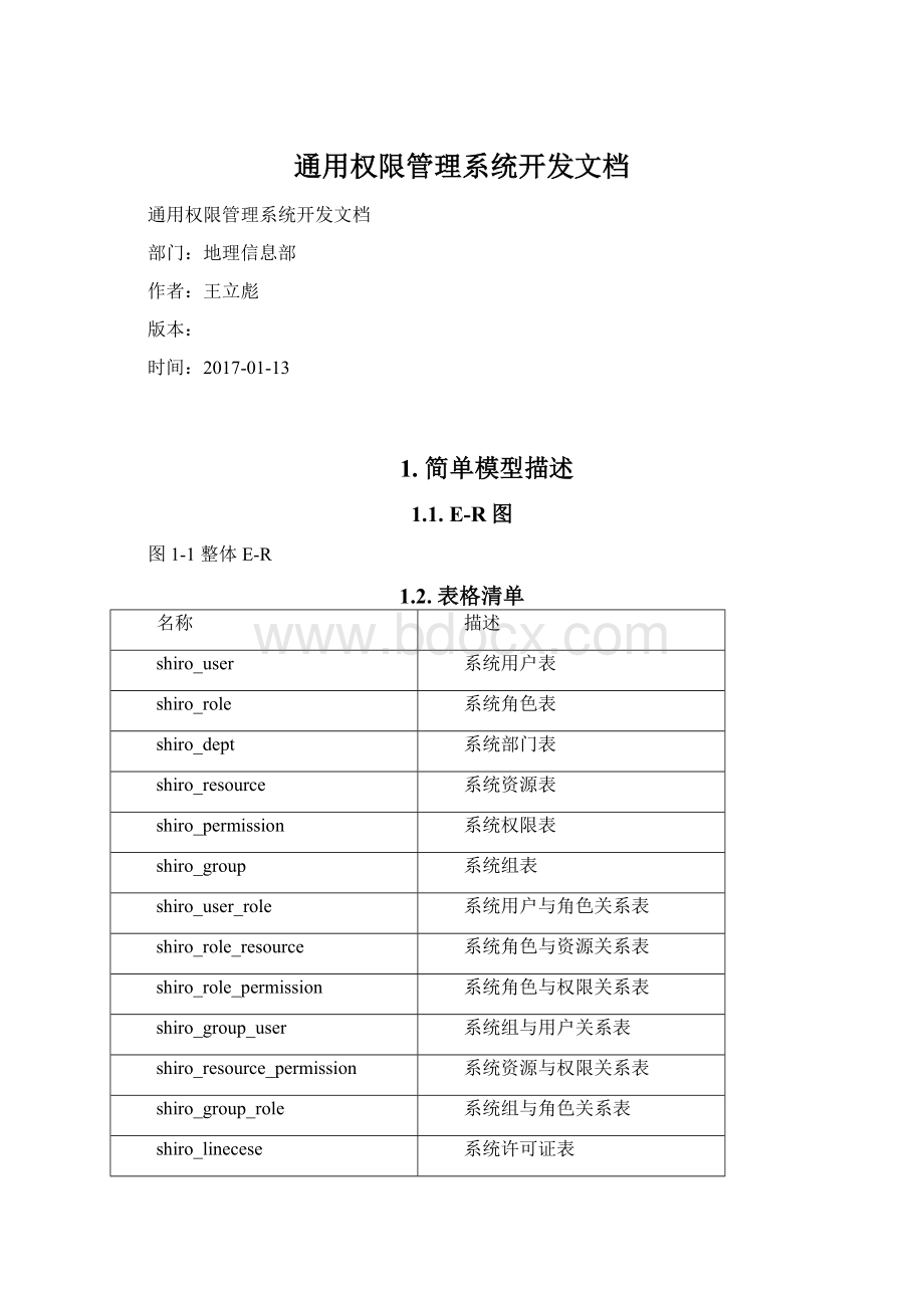 通用权限管理系统开发文档.docx_第1页