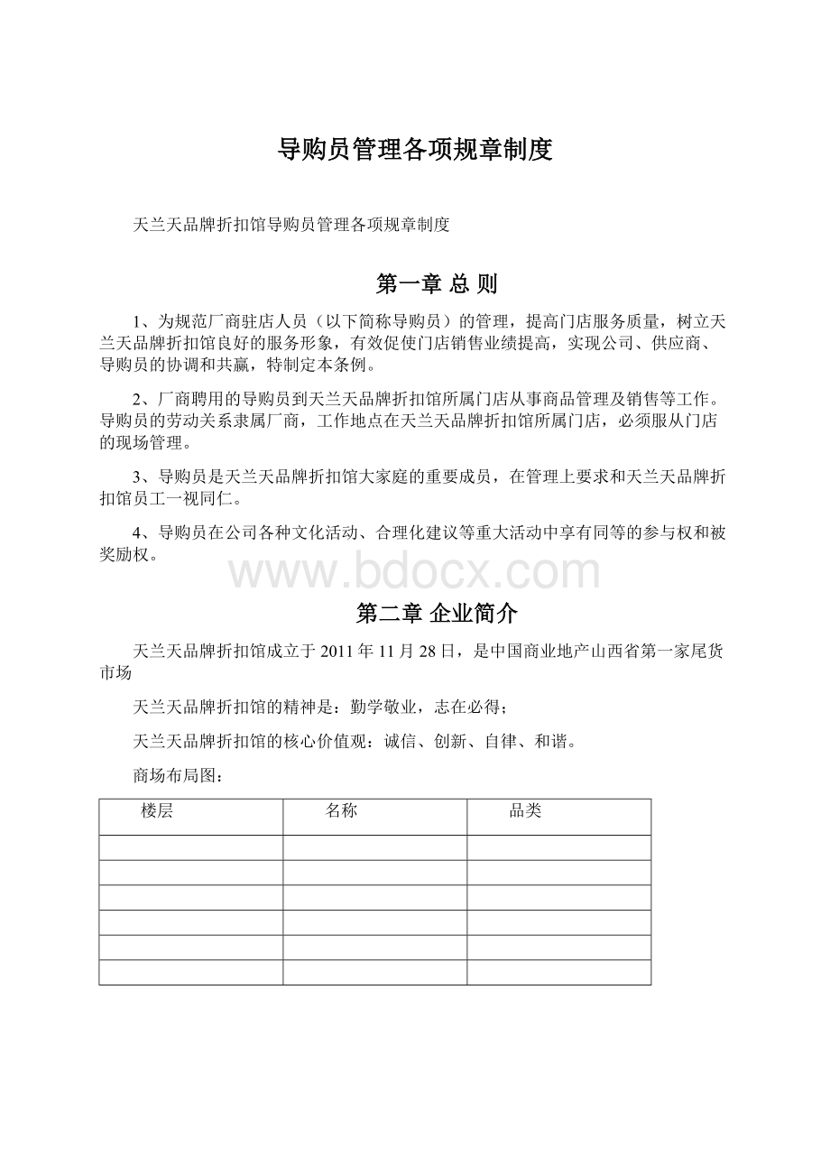 导购员管理各项规章制度Word格式.docx_第1页