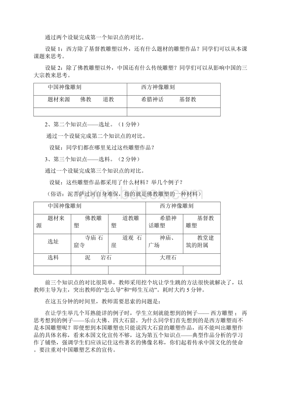 中西神像雕刻教学设计课题Word下载.docx_第2页