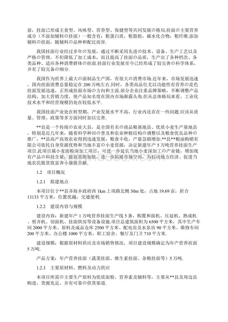 报批稿年产5万吨营养挂面生产线项目建设可行性研究报告.docx_第3页