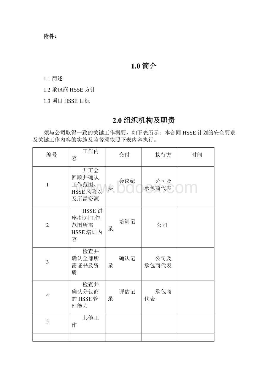 合同HSSE计划模板ContractHSEPlanCnWord文档格式.docx_第2页