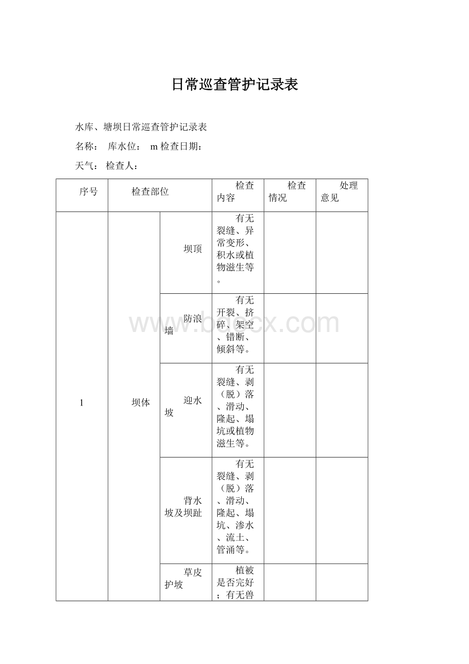 日常巡查管护记录表.docx