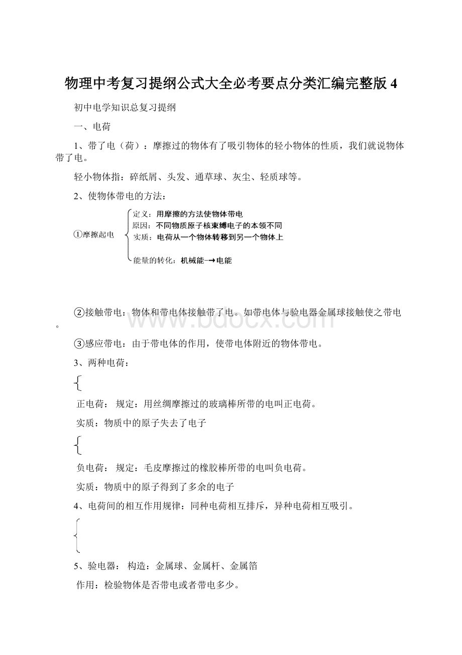 物理中考复习提纲公式大全必考要点分类汇编完整版 4Word文件下载.docx