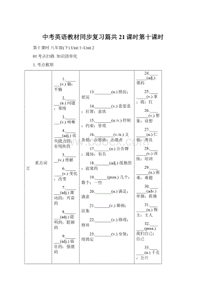 中考英语教材同步复习篇共21课时第十课时.docx