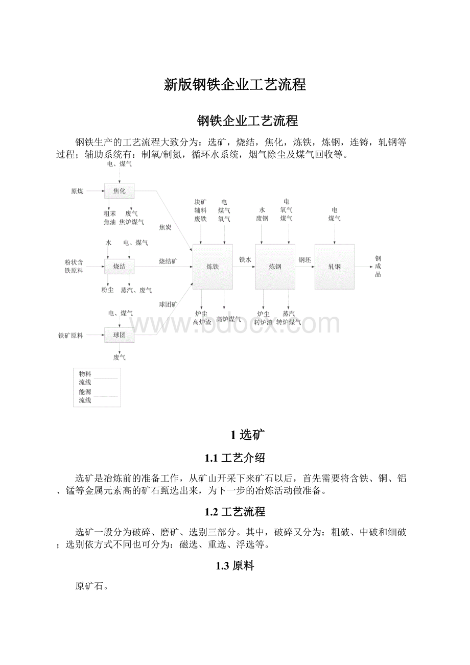 新版钢铁企业工艺流程.docx