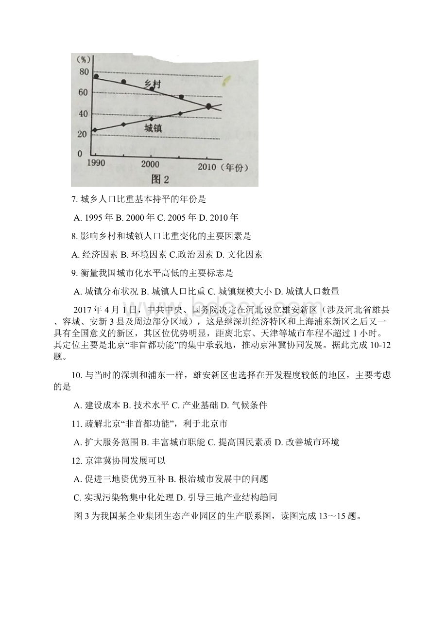 河北省唐山市学年高一下学期期末考试地理试题含答案.docx_第3页