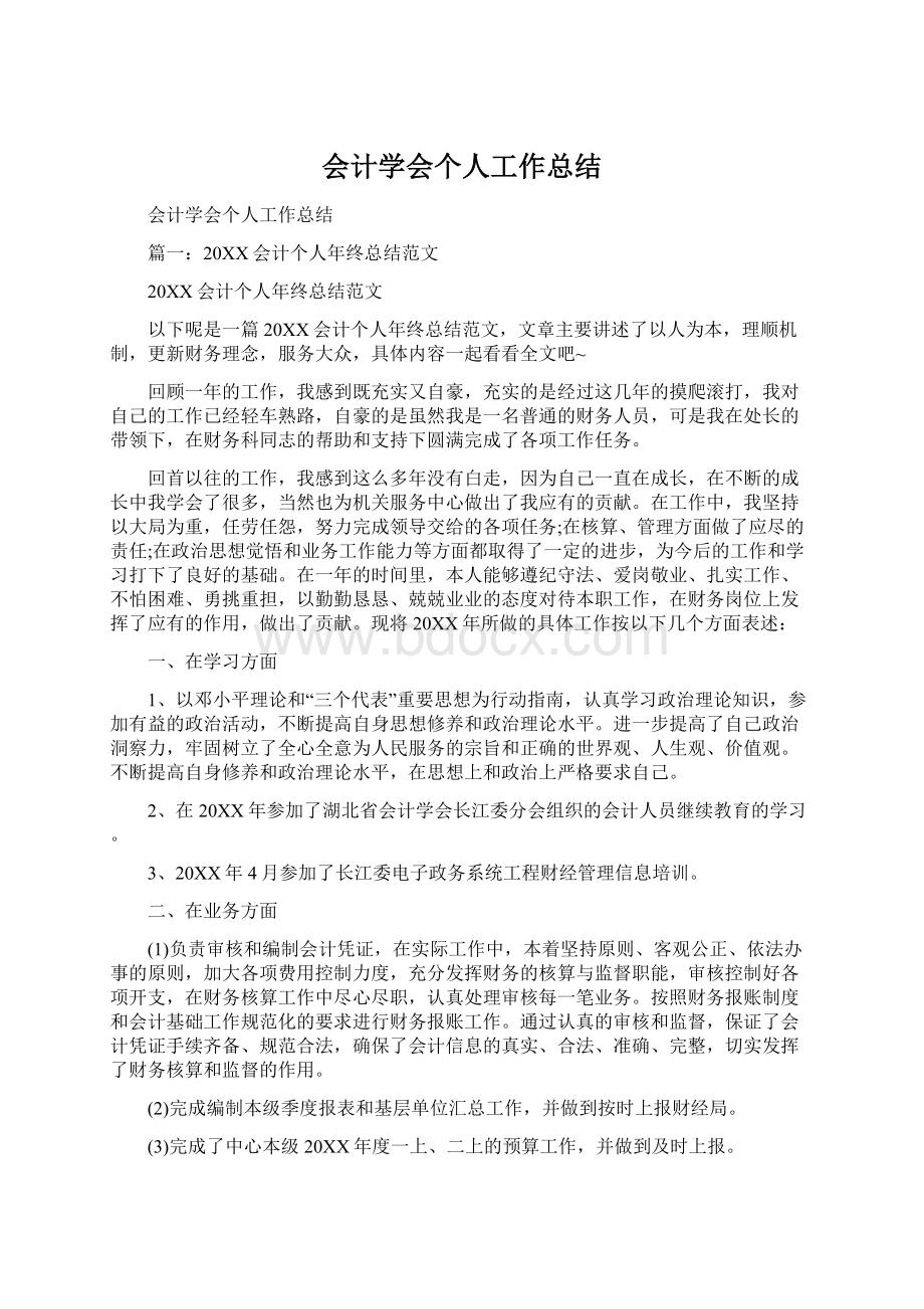 会计学会个人工作总结.docx_第1页