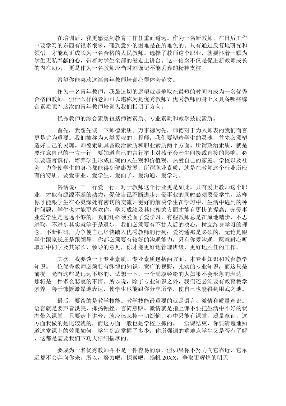 最新青年教师培训心得体会共5篇.docx_第2页