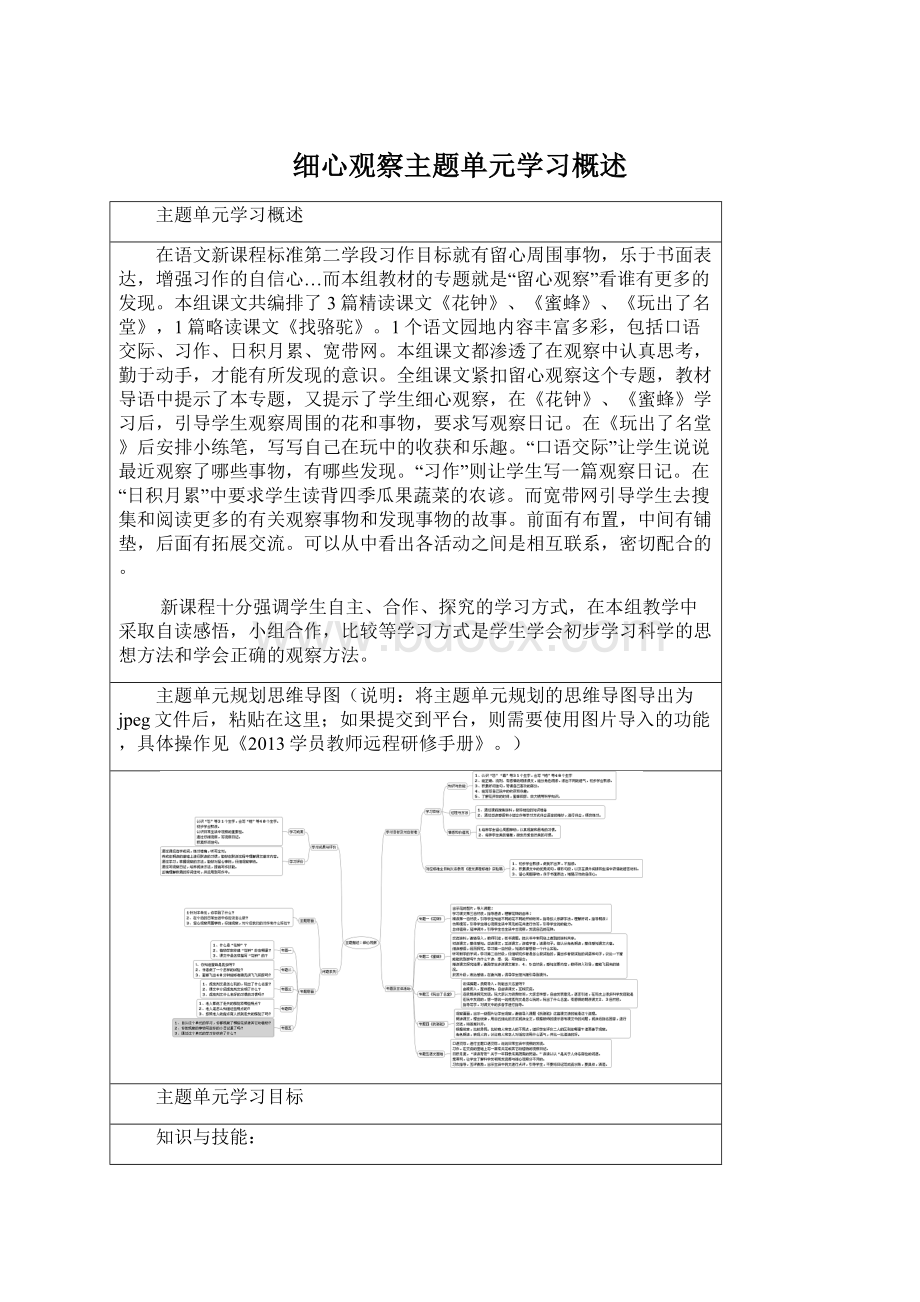 细心观察主题单元学习概述Word文件下载.docx_第1页