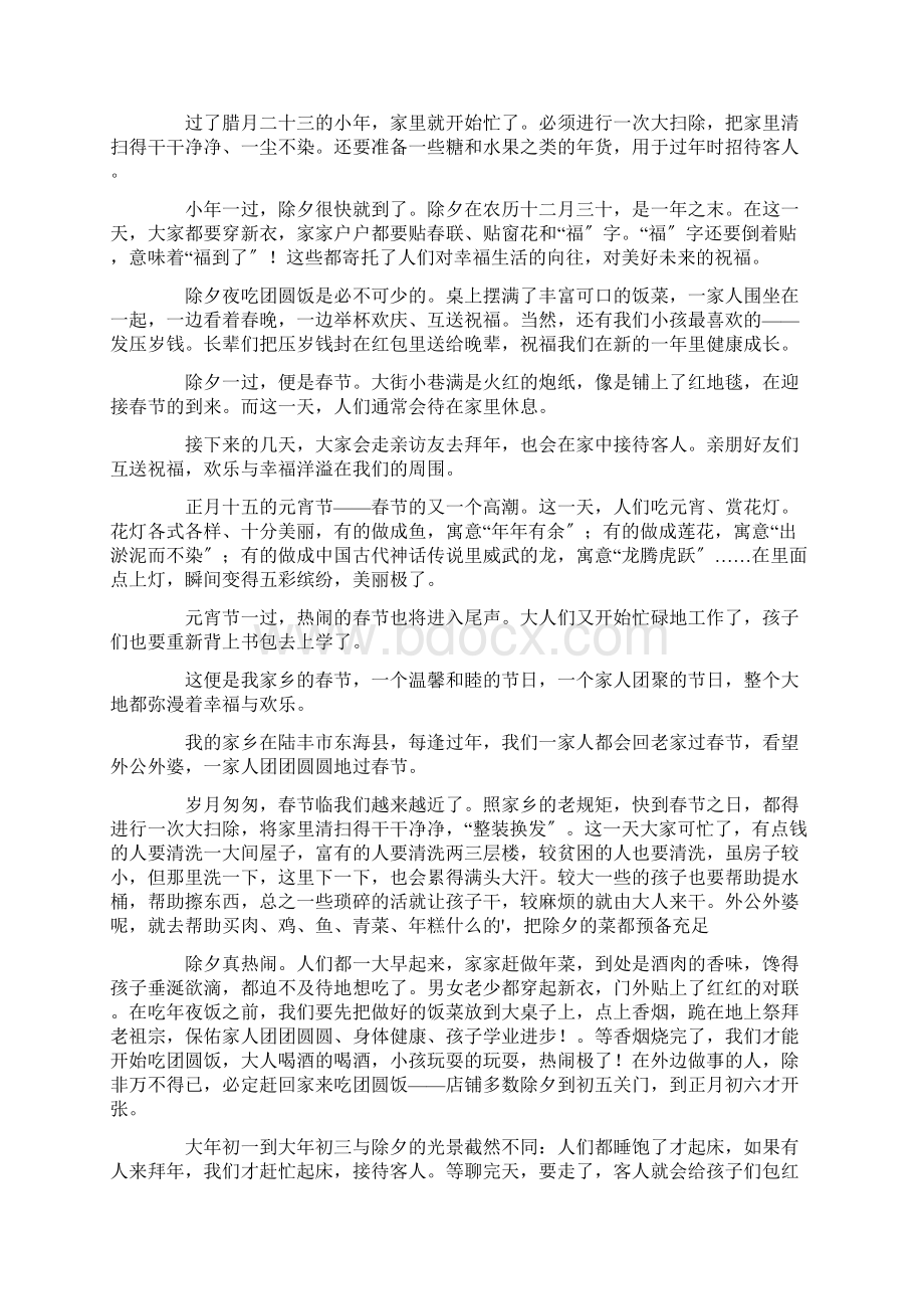 家乡的春节作文600字锦集8篇范文精选.docx_第3页