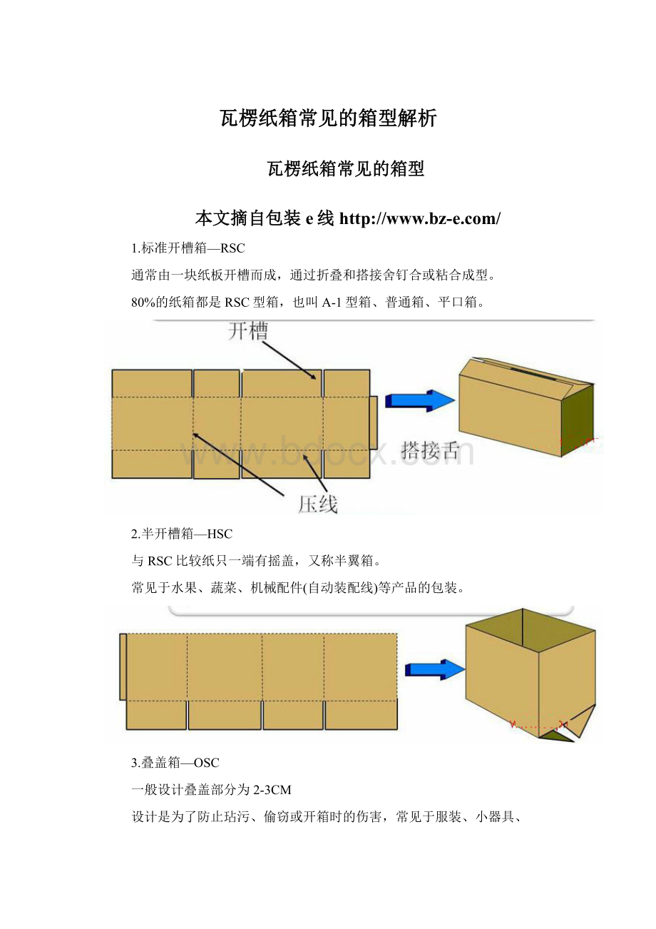 瓦楞纸箱常见的箱型解析Word文件下载.docx_第1页