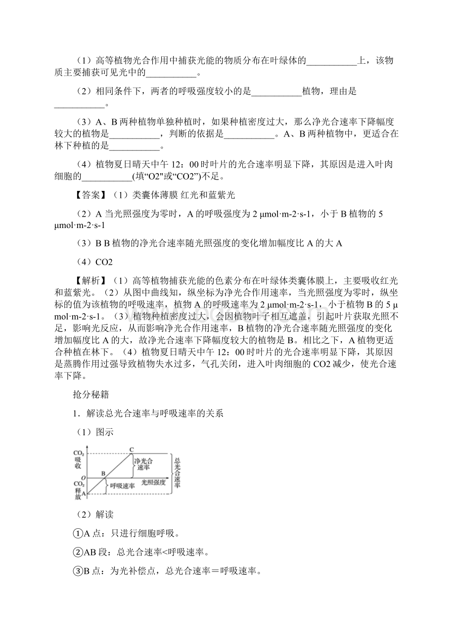 备战高考生物抢分秘籍01细胞呼吸和光合作用.docx_第3页