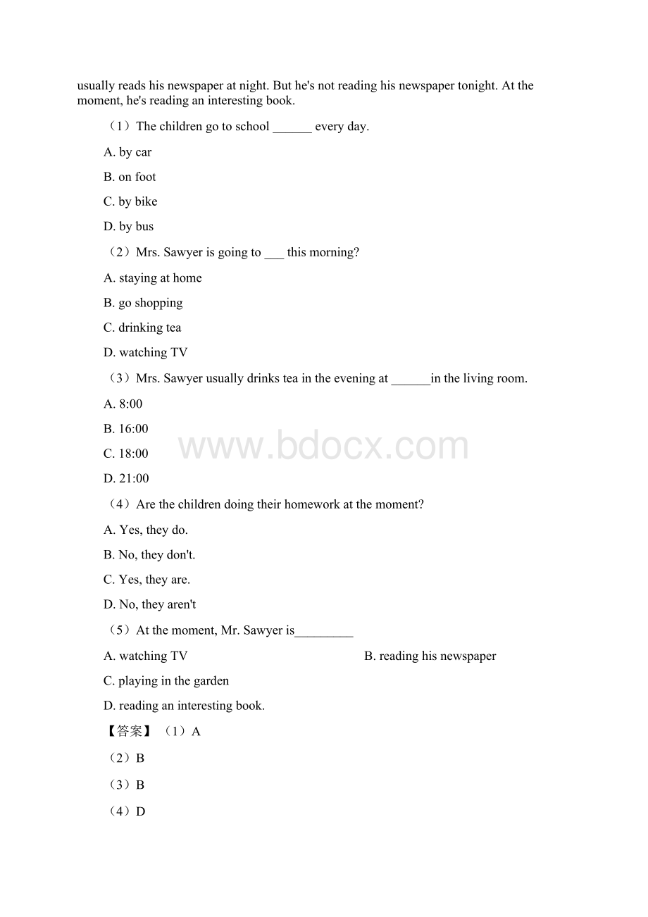 七年级英语上册阅读理解选择题难经典1.docx_第3页