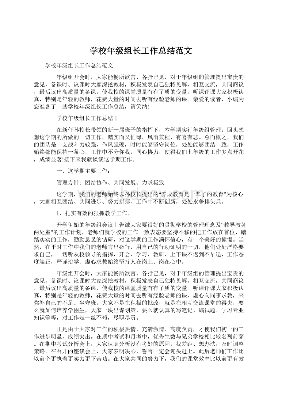 学校年级组长工作总结范文.docx_第1页