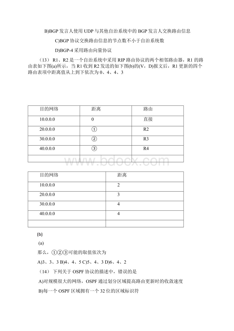 全国计算机四级网工真题与答案完整版Word文档格式.docx_第3页