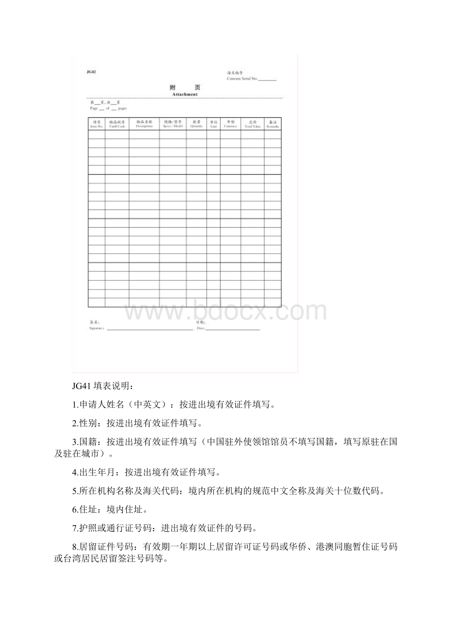 中华人民共和国海关进出境自用物品申请表 1Word格式.docx_第2页