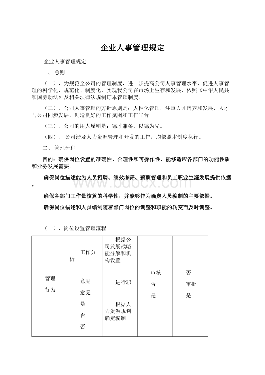 企业人事管理规定.docx