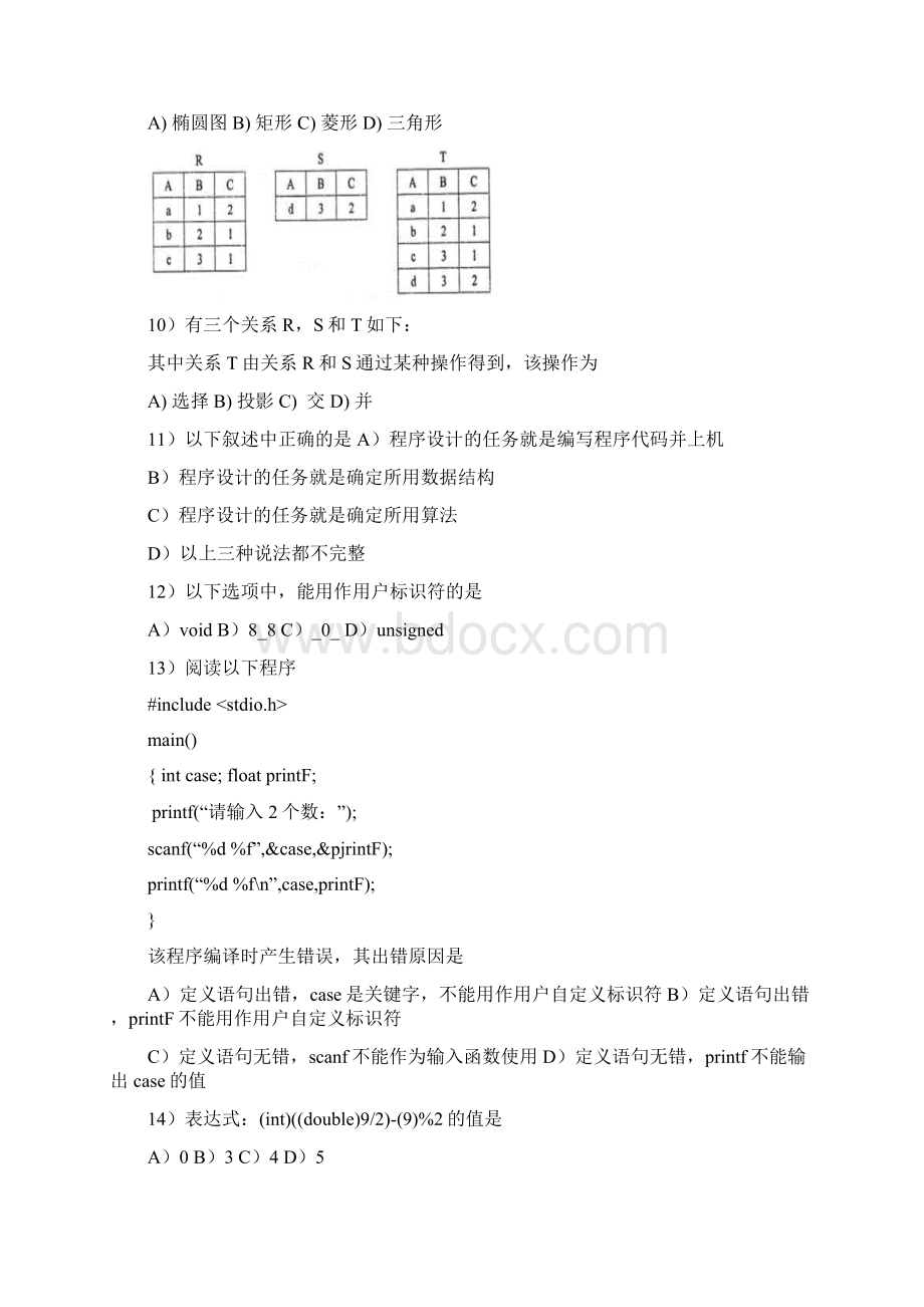 历年二级C语言笔试真题及答案.docx_第2页