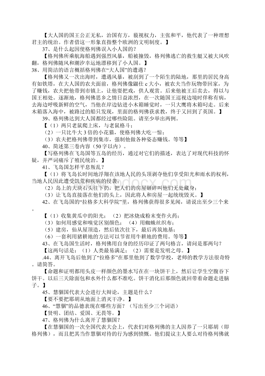 格列佛游记简答题及答案应对名著Word下载.docx_第2页