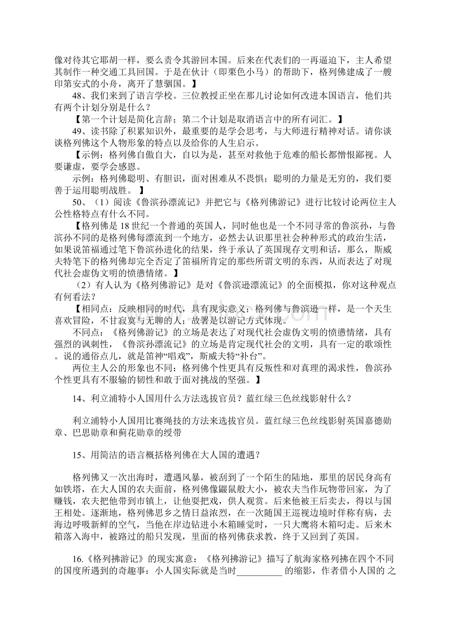 格列佛游记简答题及答案应对名著Word下载.docx_第3页