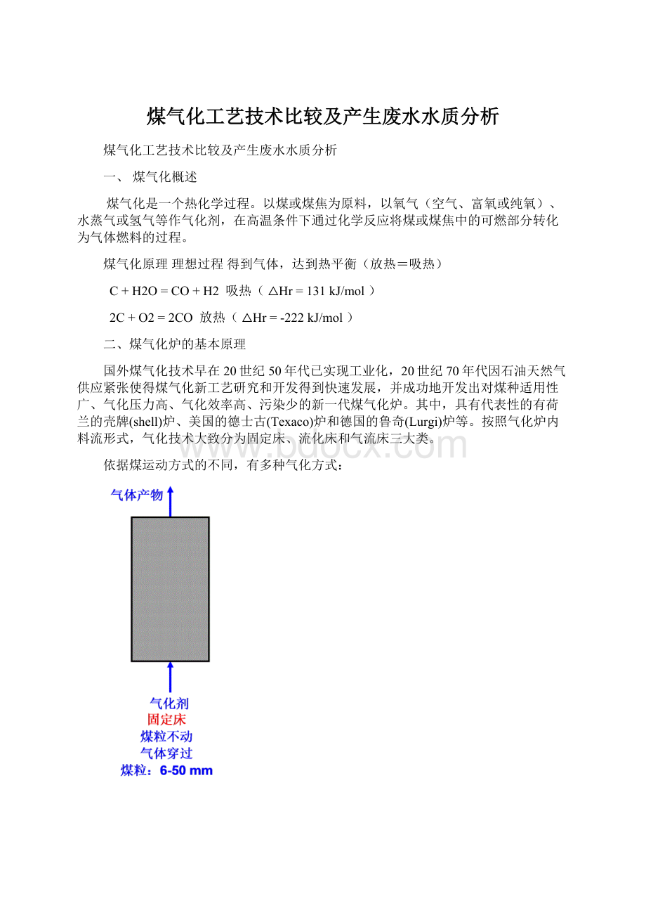 煤气化工艺技术比较及产生废水水质分析.docx_第1页