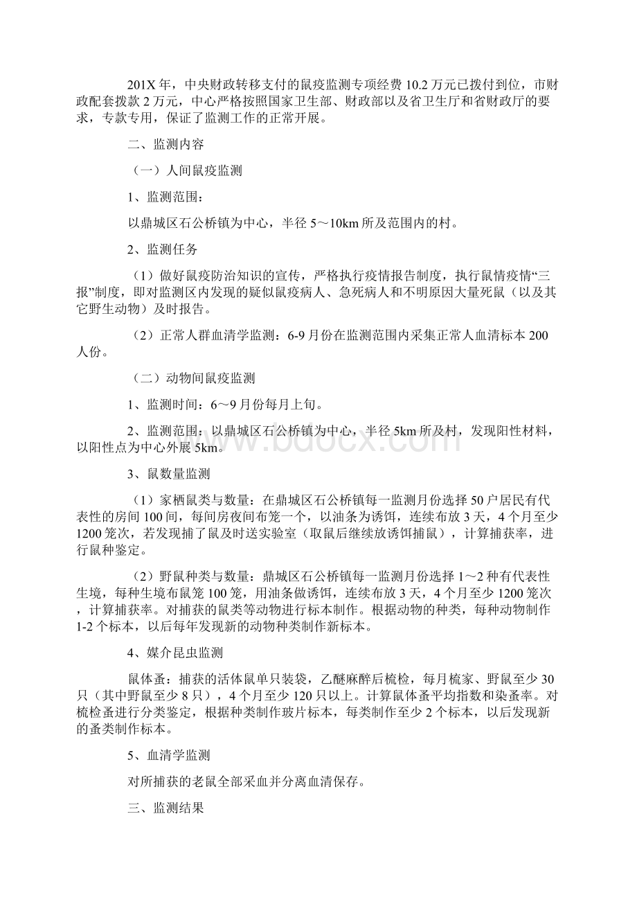 疾控中心鼠疫监测工作总结word版本 10页.docx_第2页