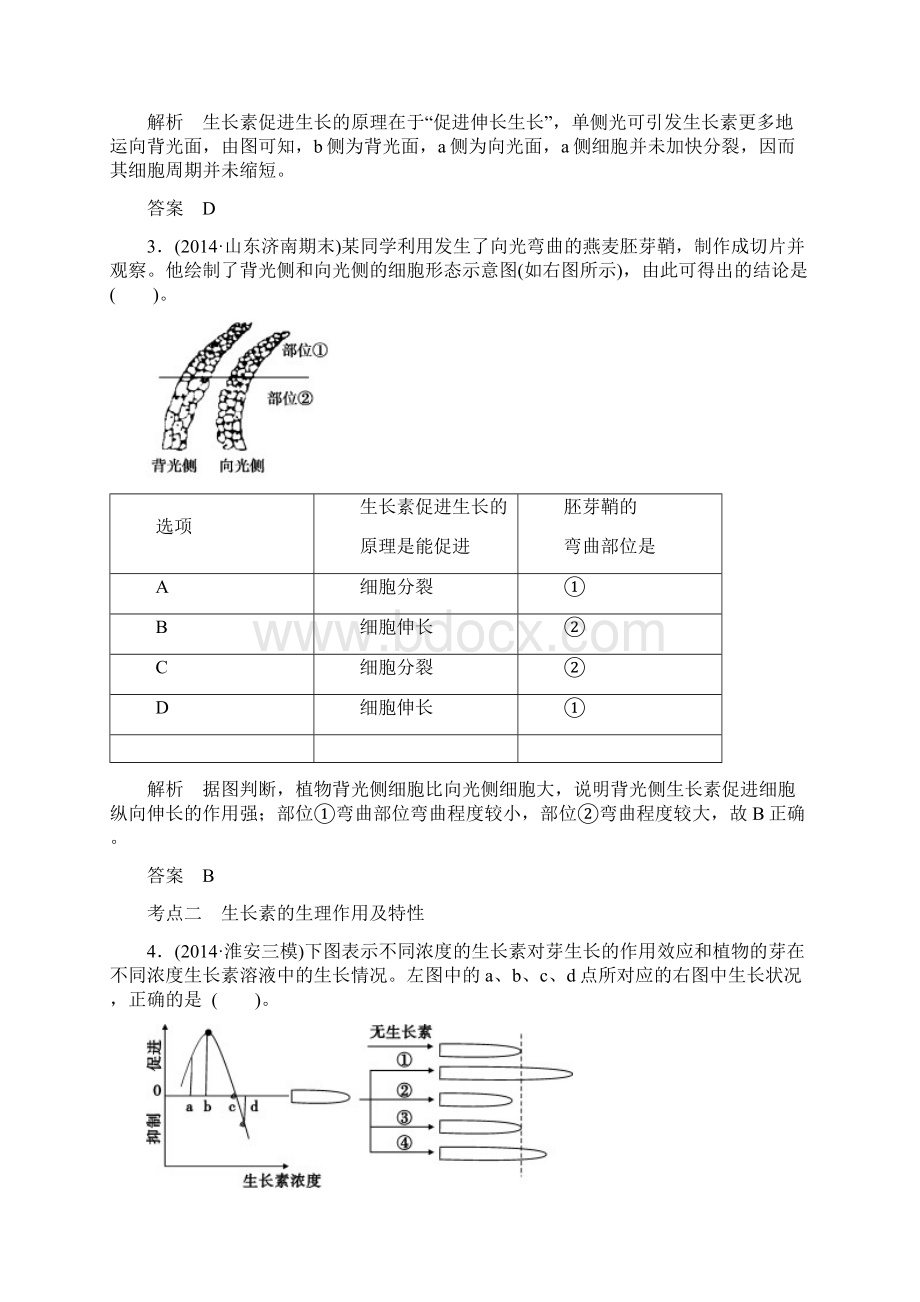 创新设计江西专用高考生物二轮专题复习 第一篇 41 植物生命活动的调节专题整合演练提升.docx_第2页