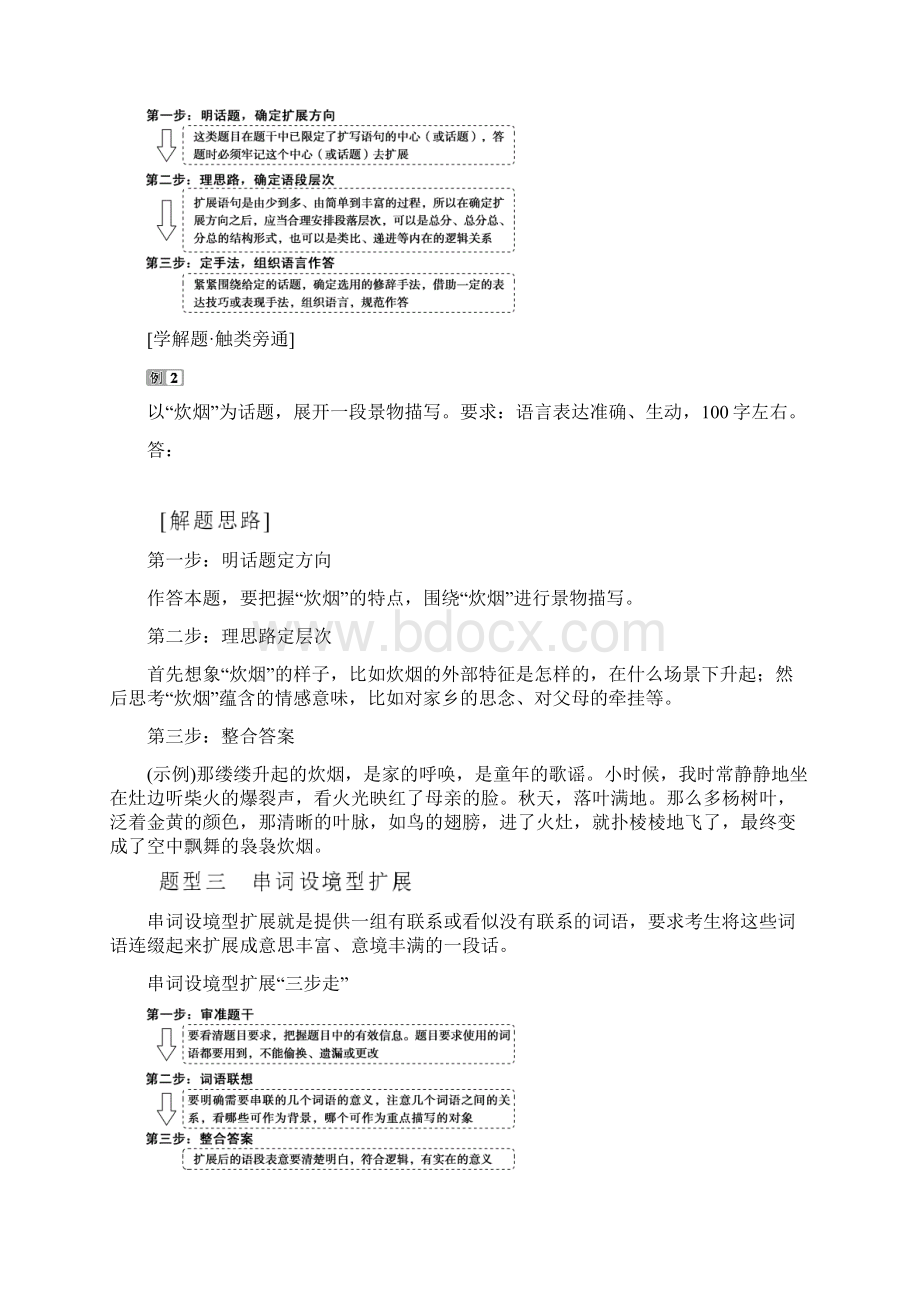 版新高考语文二轮复习京津鲁琼版5短话长说长话短说扩展语句压缩语段Word下载.docx_第3页