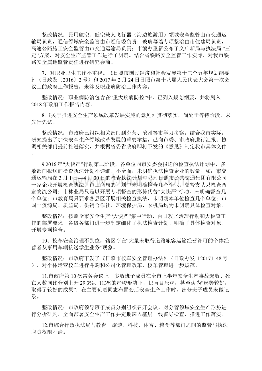 政府及部门关于巡查发现问题整改情况模板Word文档下载推荐.docx_第2页