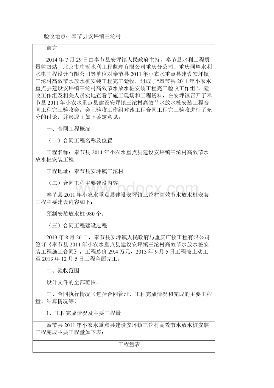 合同工程完工验收鉴定书文档格式.docx_第2页